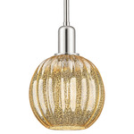 Preston Globe Stem Hung Pendant - Polished Nickel / Mercury