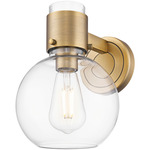 Lawton Sphere Wall Sconce - Brushed Brass / Clear