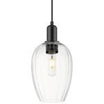Preston Flute Pendant - Matte Black / Clear