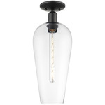 Chelsea 716 Semi Flush Ceiling Light - Matte Black / Clear