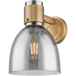 Lawton Bell Wall Sconce - Brushed Brass / Smoke