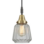 Chatham Pendant - Black / Antique Brass / Clear