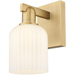 Bridal Veil Wall Sconce - Brushed Brass / Gloss White