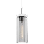 Blakeley Pendant - Polished Nickel / Light Smoke