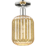 Preston Jar Semi Flush Ceiling Light - Polished Nickel / Mercury