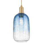 Brookhaven Cloche Pendant - Brushed Brass / Brookhaven Sapphire