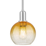 Brookhaven Globe Stem Pendant - Brushed Satin Nickel / Brookhaven Amber