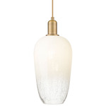 Brookhaven Flute Pendant - Brushed Brass / Brookhaven Opal