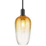 Brookhaven Flute Stem Pendant - Matte Black / Brookhaven Amber