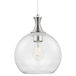 Astor Pendant - Polished Nickel / Clear
