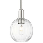 Preston Globe Stem Hung Pendant - Polished Nickel / Clear