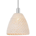 Bristol Natural Stem Pendant - Brushed Satin Nickel / Natural White Fiber