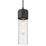 Bolivar Cord Pendant - Matte Black / Clear