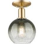 Brookhaven Globe Semi Flush Ceiling Light - Champagne Bronze / Brookhaven Slate