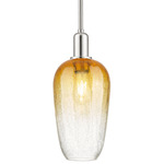 Brookhaven Flute Stem Pendant - Polished Nickel / Brookhaven Amber