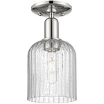 Bridal Veil Small Semi Flush Ceiling Light - Polished Nickel / Seedy