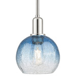 Brookhaven Globe Stem Pendant - Polished Nickel / Brookhaven Sapphire