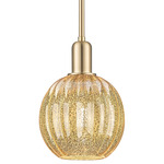 Preston Globe Stem Hung Pendant - Champagne Bronze / Mercury