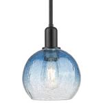 Brookhaven Globe Stem Pendant - Matte Black / Brookhaven Sapphire