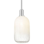 Brookhaven Cloche Stem Hung Pendant - Brushed Satin Nickel / Brookhaven Opal