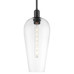 Chelsea Stem Pendant - Matte Black / Clear