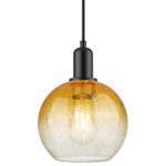 Brookhaven Globe Pendant - Matte Black / Brookhaven Amber