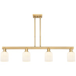 Bridal Veil 716 Linear Pendant - Brushed Brass / Gloss White