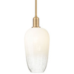 Brookhaven Flute Stem Pendant - Brushed Brass / Brookhaven Opal