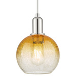 Brookhaven Globe Pendant - Polished Nickel / Brookhaven Amber