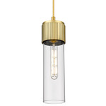 Bolivar Cord Pendant - Brushed Brass / Clear