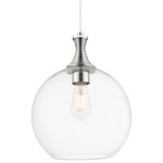 Astor Pendant - Polished Nickel / Clear