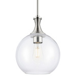 Astor Stem Pendant - Polished Nickel / Clear