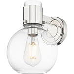 Lawton Sphere Wall Sconce - Polished Nickel / Clear