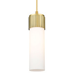 Bolivar Cord Pendant - Brushed Brass / White