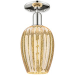 Preston Flute Semi Flush Ceiling Light - Polished Nickel / Mercury