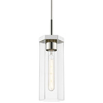 Blakeley Stem Pendant - Polished Nickel / Clear