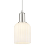 Bridal Veil Small Pendant - Polished Nickel / Gloss White