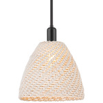 Bristol Natural Stem Pendant - Matte Black / Natural White Fiber