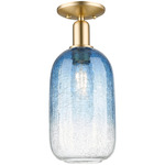 Brookhaven Cloche Semi Flush Ceiling Light - Champagne Bronze / Brookhaven Sapphire