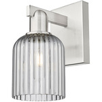 Bridal Veil Wall Sconce - Brushed Satin Nickel / Light Smoke