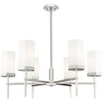 Blakeley Chandelier - Satin Nickel / Matte White Blakeley Chandelier - Satin Nickel / Matte White