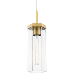 Blakeley Pendant - Brushed Brass / Clear