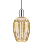 Preston Flute Stem Hung Pendant - Polished Nickel / Mercury