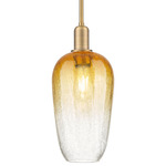 Brookhaven Flute Stem Pendant - Brushed Brass / Brookhaven Amber