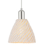 Bristol Natural Pendant - Polished Nickel / Natural White Fiber