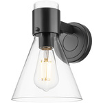 Lawton Cone Wall Sconce - Matte Black / Clear