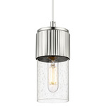 Bolivar Cord Pendant - Polished Nickel / Clear Seedy