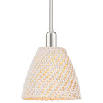 Bristol Natural Stem Pendant - Polished Nickel / Natural White Fiber