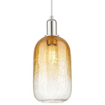 Brookhaven Cloche Pendant - Polished Nickel / Brookhaven Amber