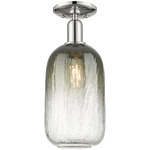 Brookhaven Cloche Semi Flush Ceiling Light - Polished Nickel / Brookhaven Slate
